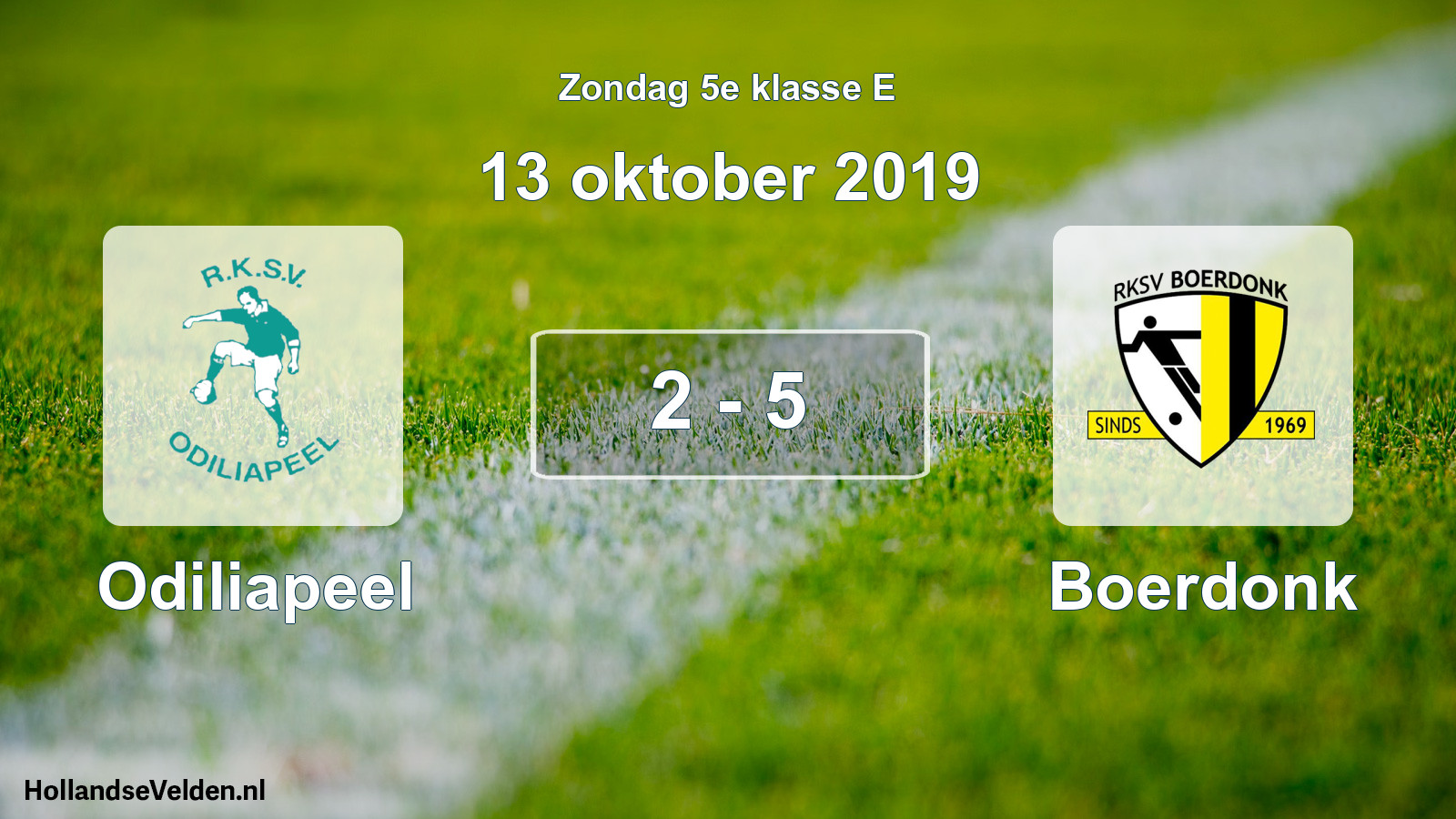 Total number of matches played: Odiliapeel - Boerdonk 2 - 5 (13 October 2019)