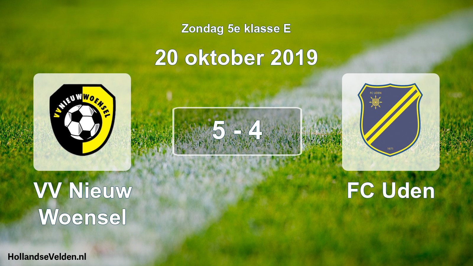 Total number of matches played: VV Nieuw Woensel - FC Uden 5 - 4 (20 October 2019)