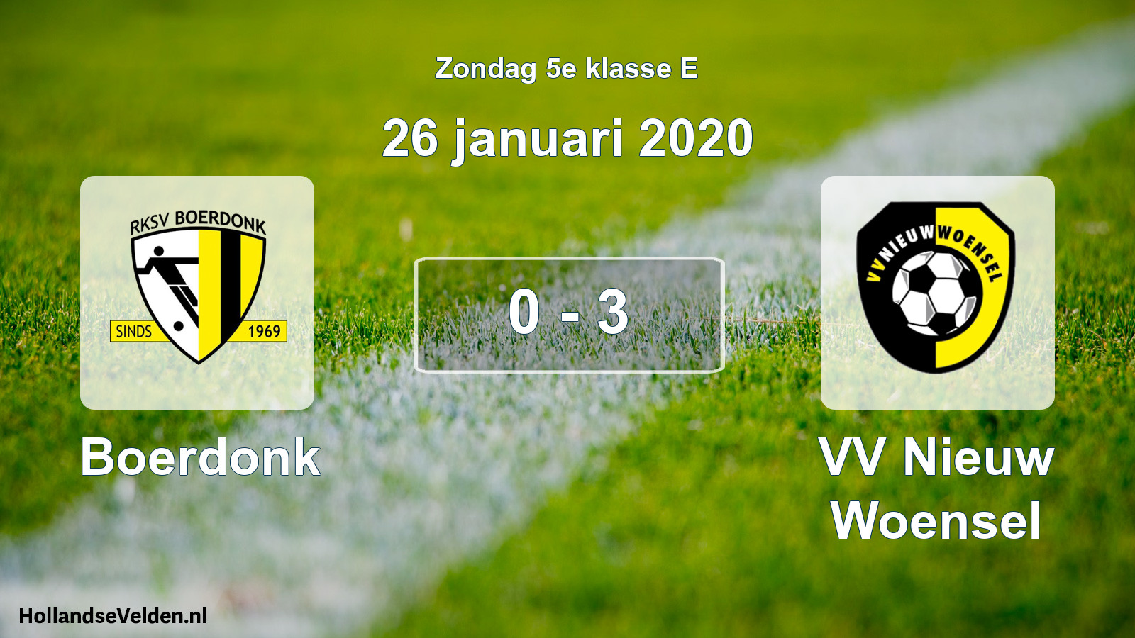 Total number of matches played: Boerdonk - VV Nieuw Woensel 0 - 3 (26 January 2020)