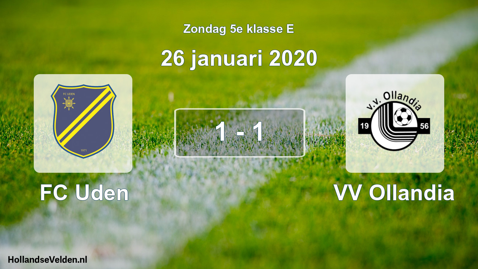 Total number of matches played: FC Uden - VV Ollandia 1 - 1 (26 January 2020)