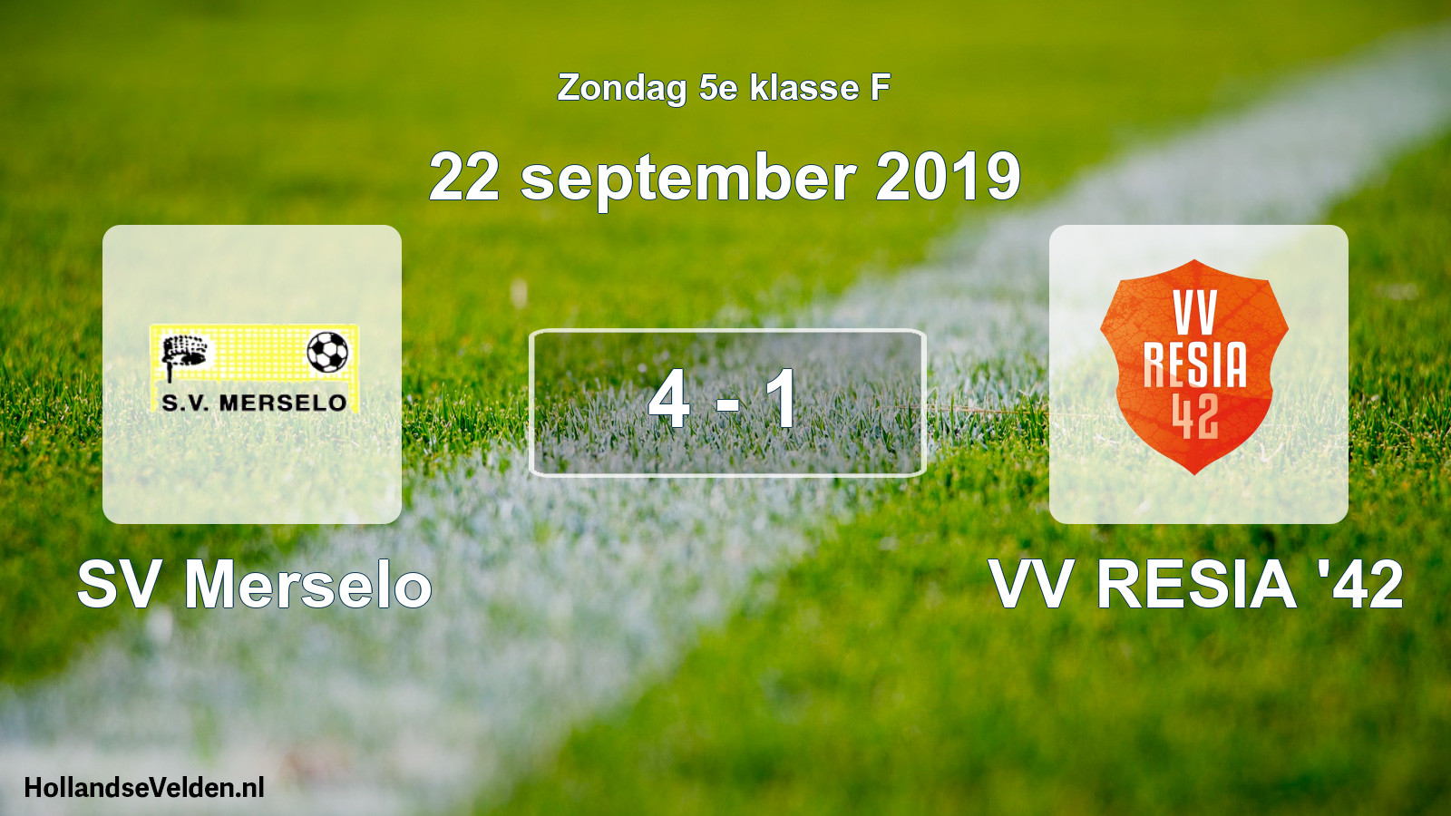 Total number of matches played: SV Merselo - VV RESIA '42 4 - 1 (22 September 2019)