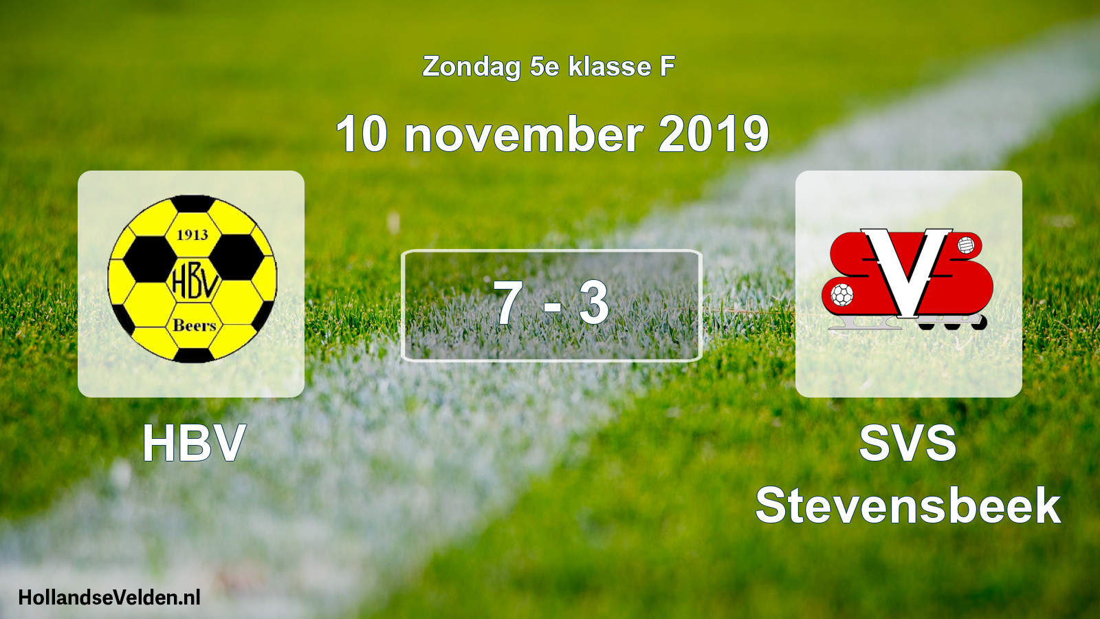 Total number of matches played: HBV - SVS Stevensbeek 7 - 3 (10 November 2019)