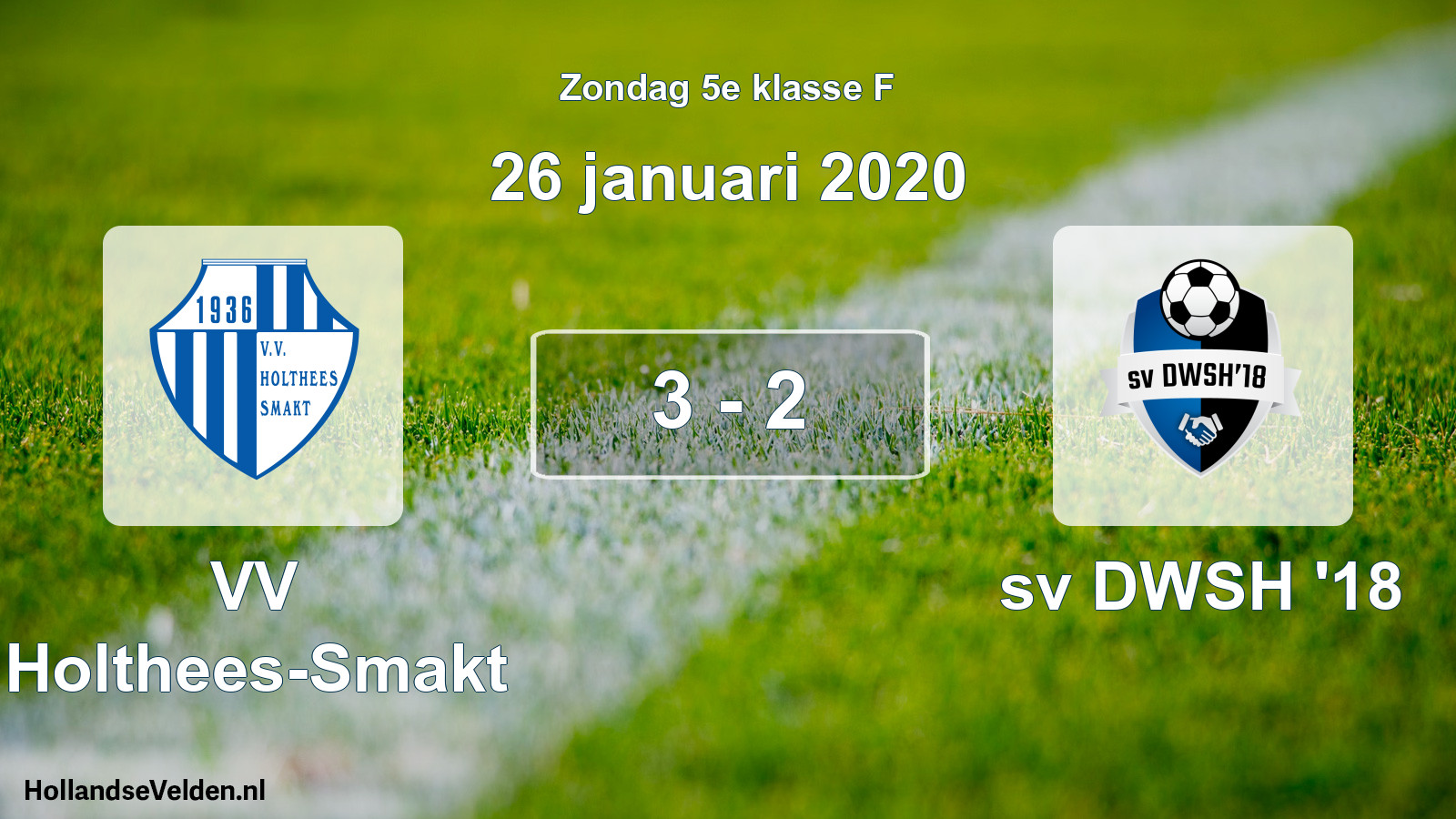 Total number of matches played: VV Holthees-Smakt - sv DWSH '18 3 - 2 (26 January 2020)