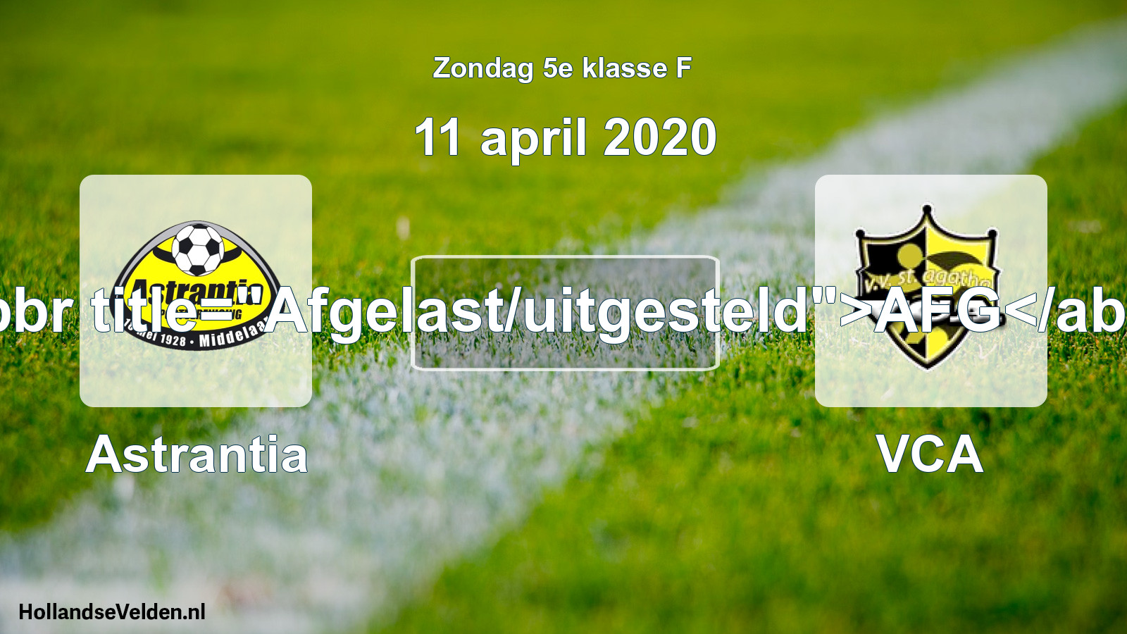 Scheduled Match: Astrantia - VCA (11 April 2020)