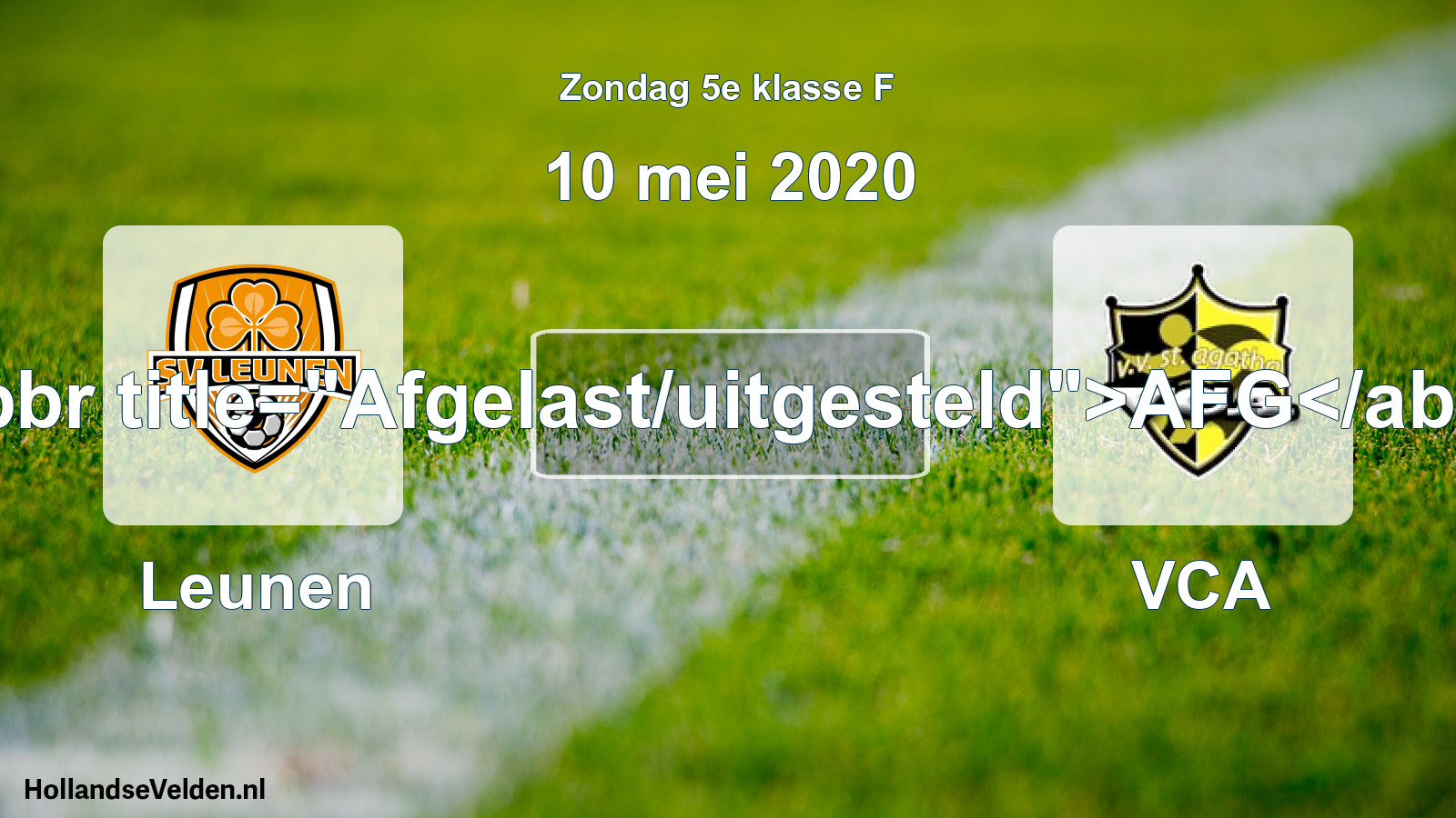 Scheduled Match: Leunen - VCA (10 May 2020)