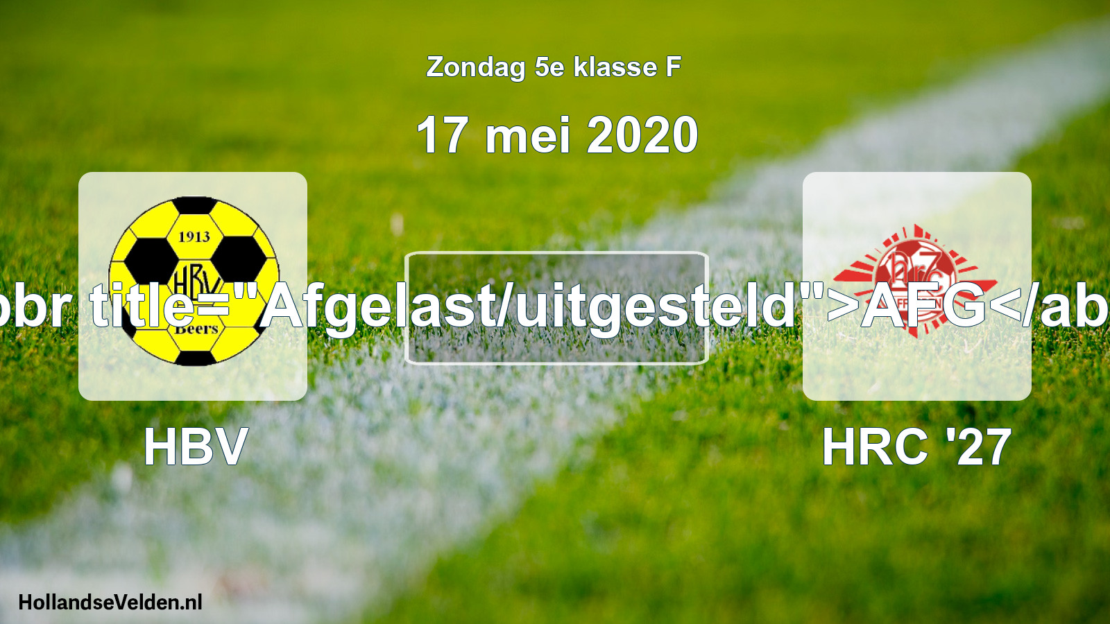 Scheduled Match: HBV - HRC '27 (17 May 2020)
