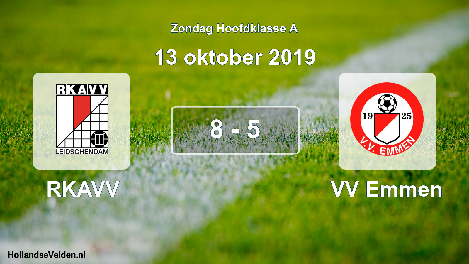 Total number of matches played: RKAVV - VV Emmen 8 - 5 (13 October 2019)