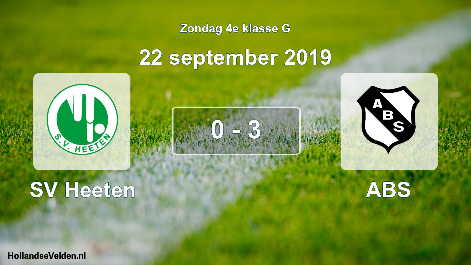 Total number of matches played: SV Heeten - ABS 0 - 3 (22 September 2019)