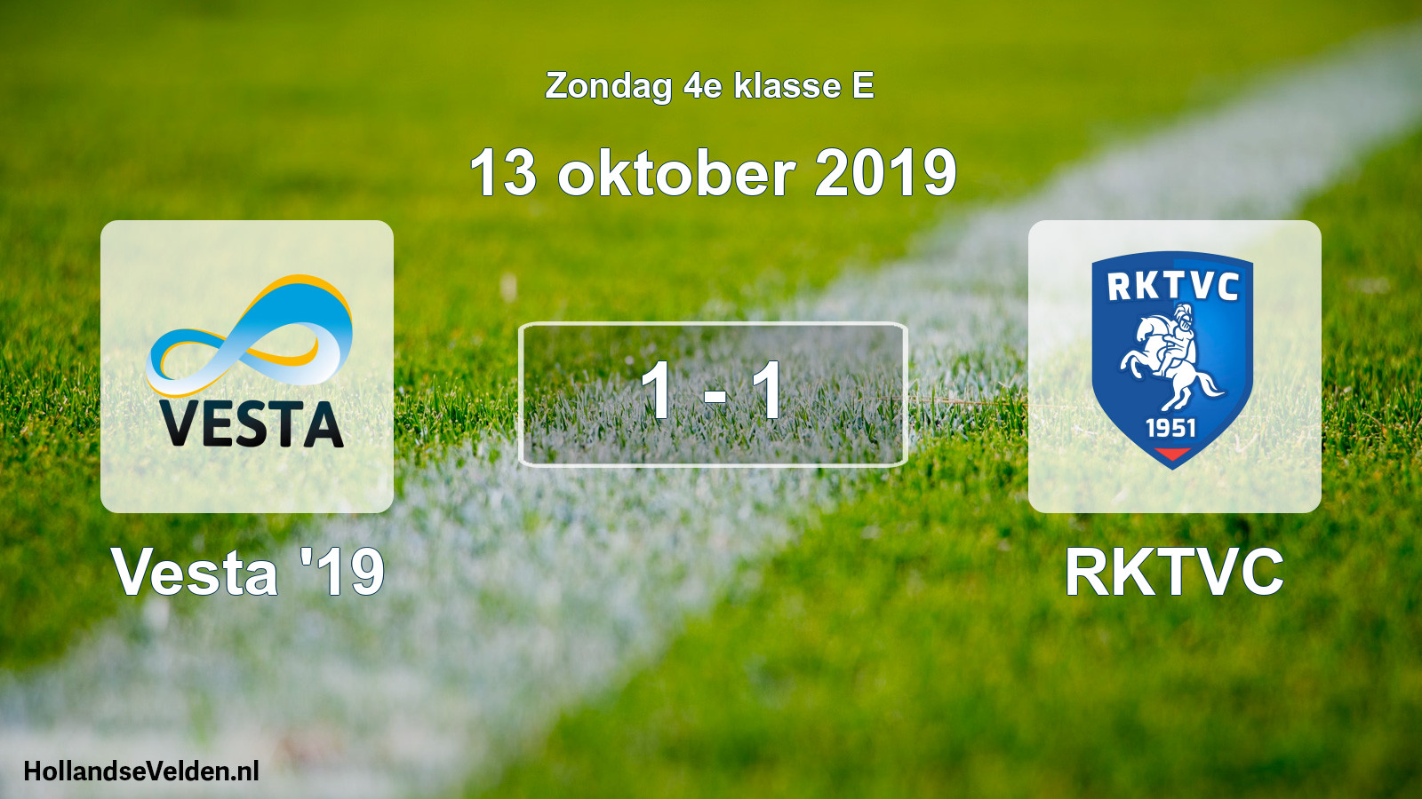 Total number of matches played: SSA Vesta '19 - RKTVC 1 - 1 (13 October 2019)