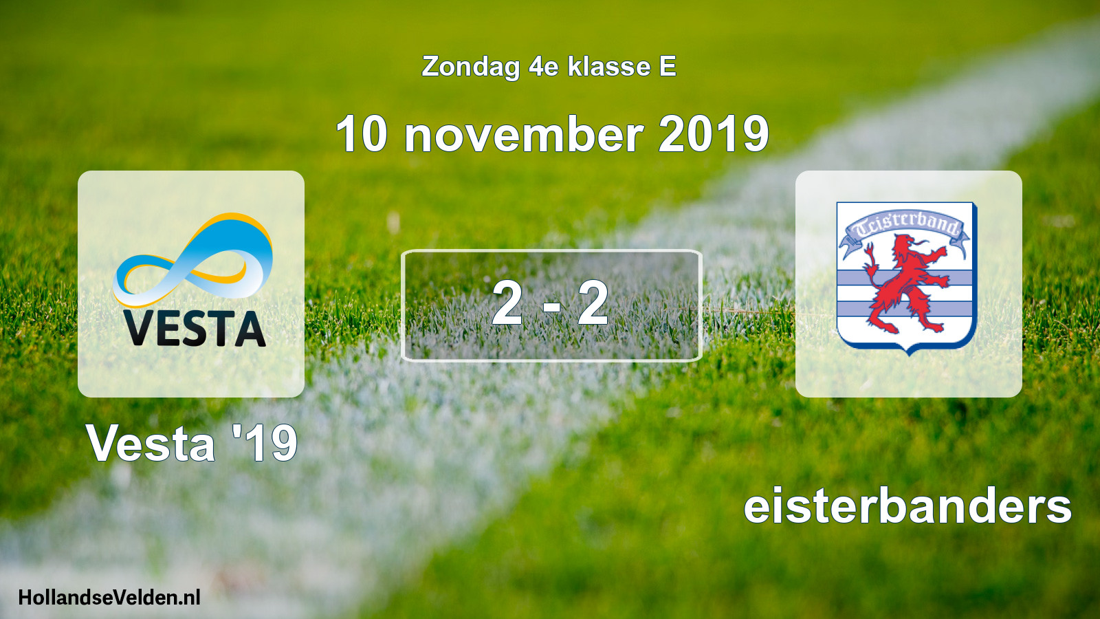 Gespeelde wedstrijd: Vesta '19 - Teisterbanders 2 - 2 (10 november 2019)