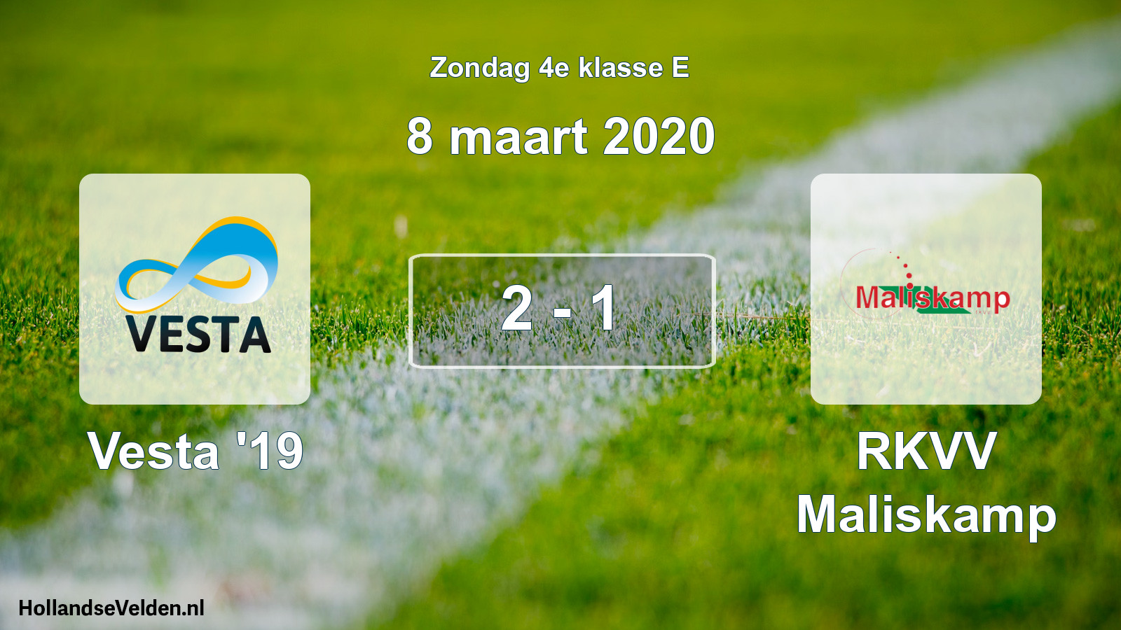 Total number of matches played: SSA Vesta '19 - RKVV Maliskamp 2 - 1 (8 March 2020)