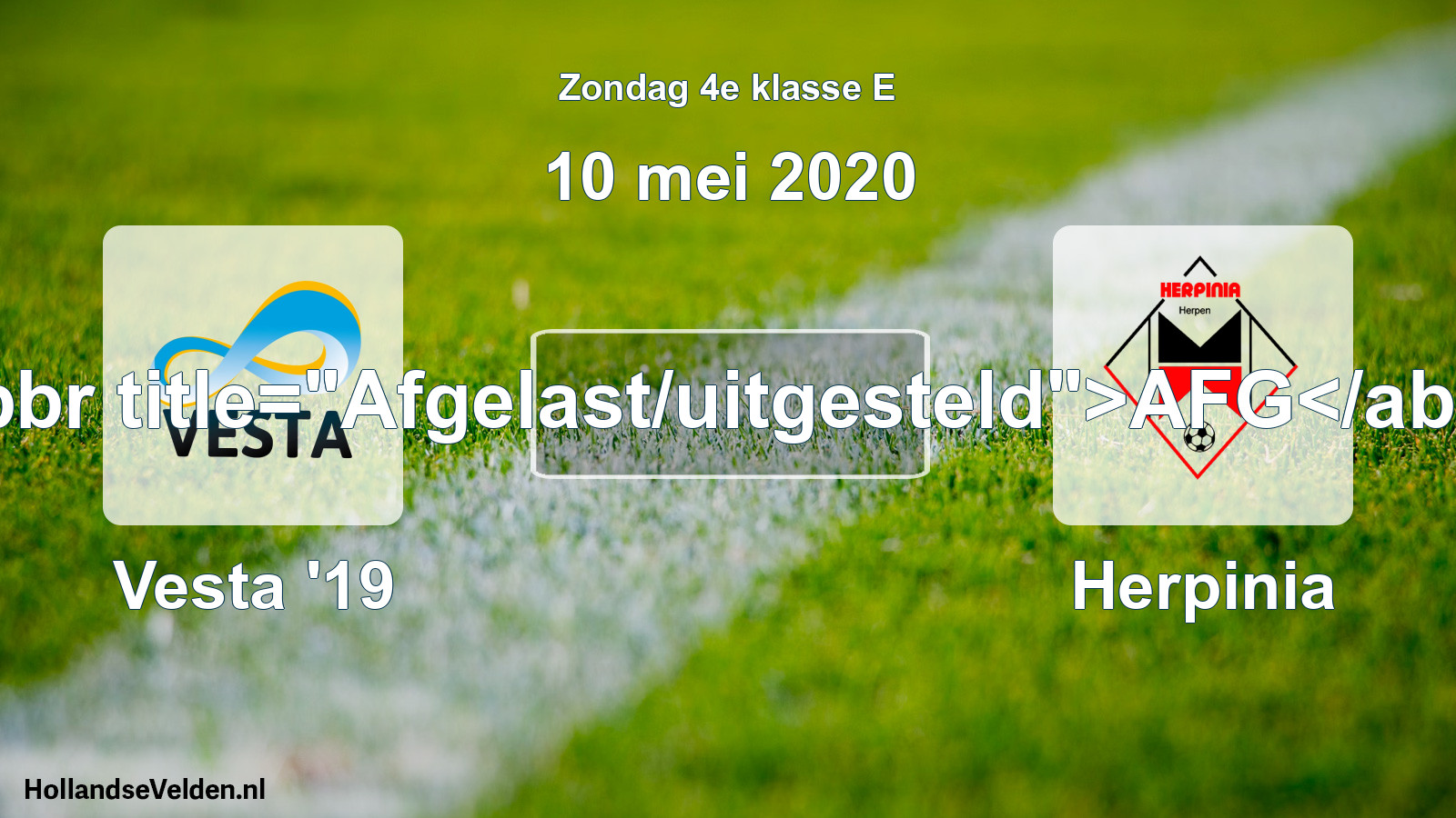 Scheduled Match: SSA Vesta '19 - Herpinia (10 May 2020)