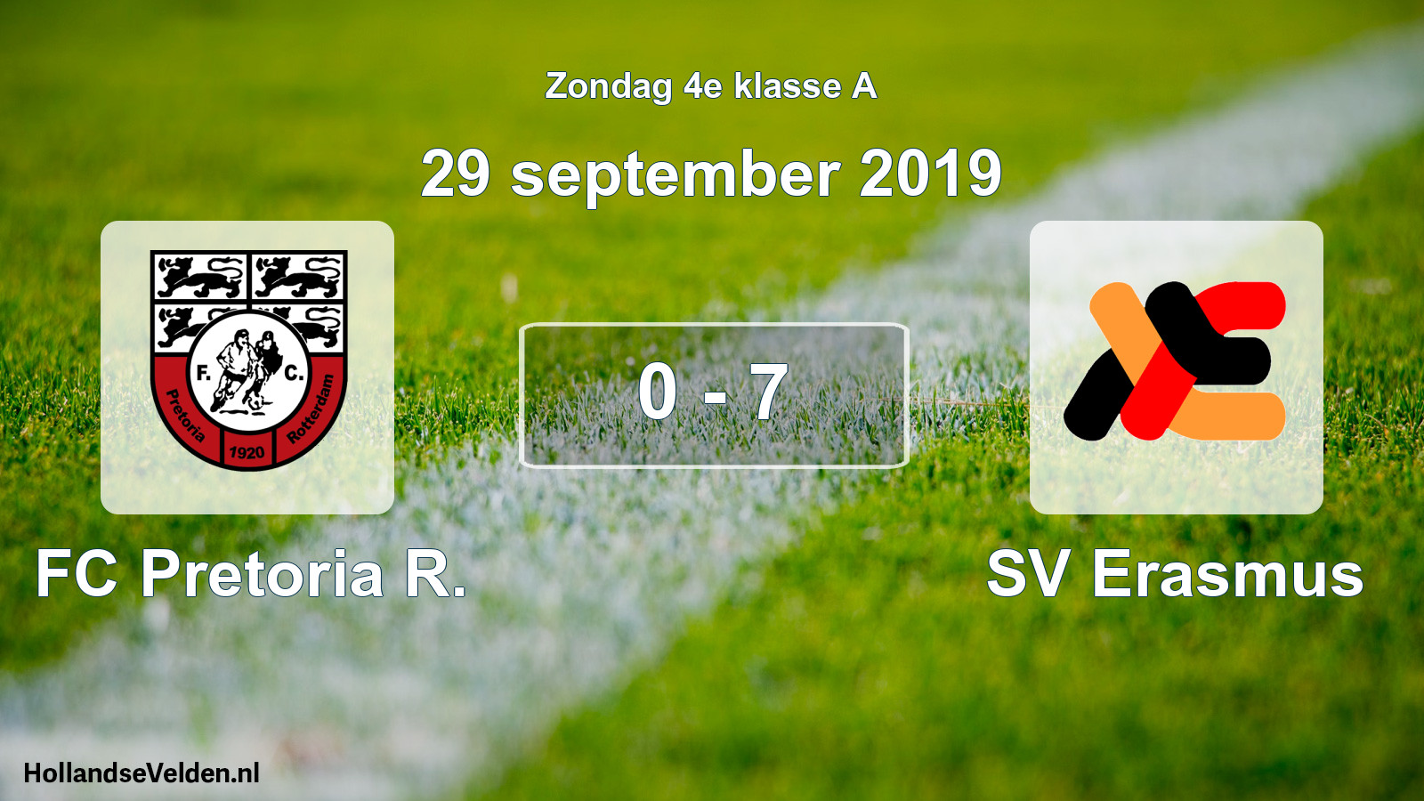 Total number of matches played: FC Pretoria R. - SV Erasmus 0 - 7 (29 September 2019)