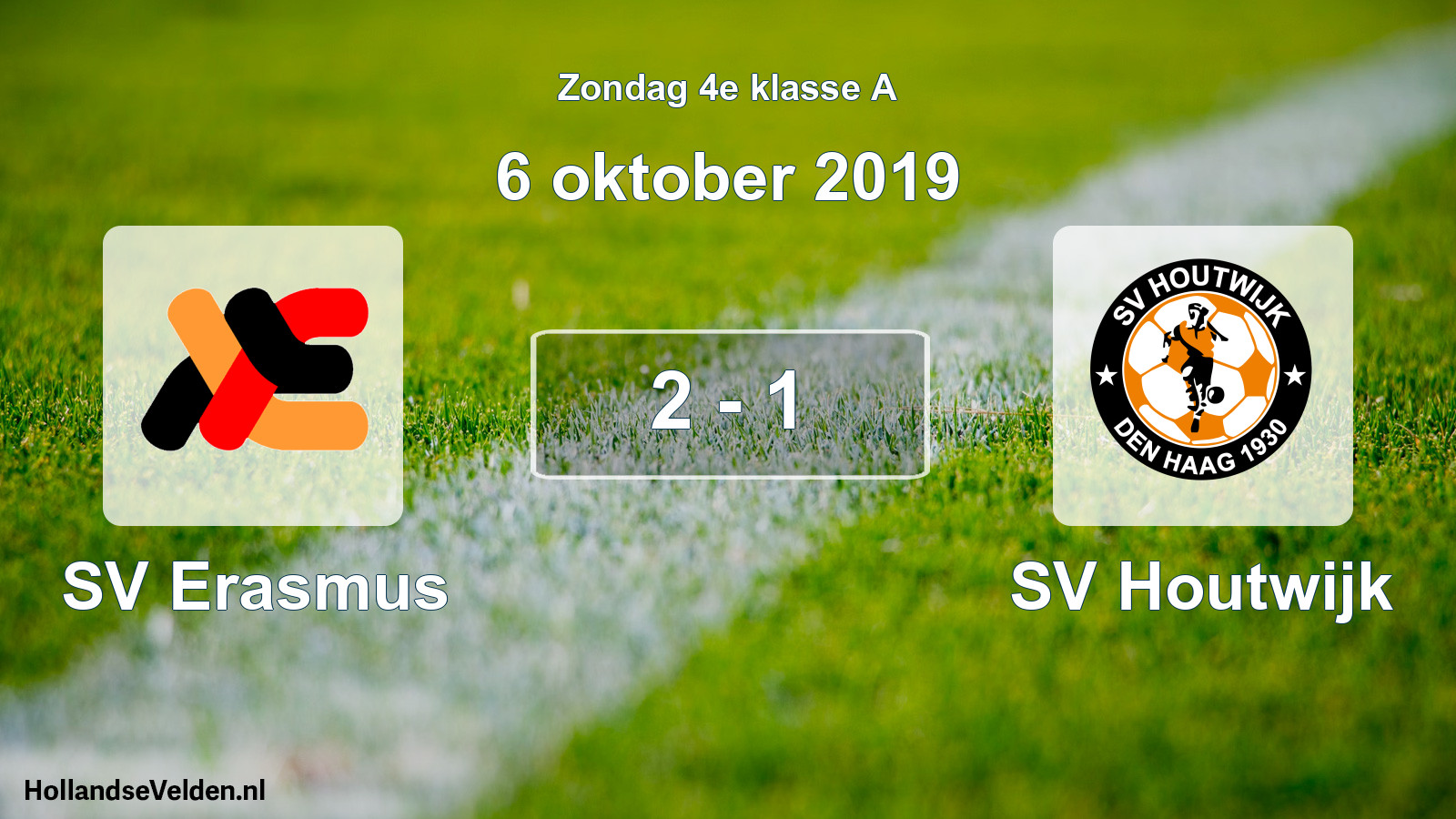 Total number of matches played: SV Erasmus - SV Houtwijk 2 - 1 (6 October 2019)