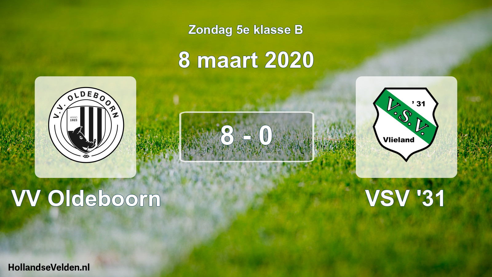Total number of matches played: VV Oldeboorn - VSV '31 8 - 0 (8 March 2020)