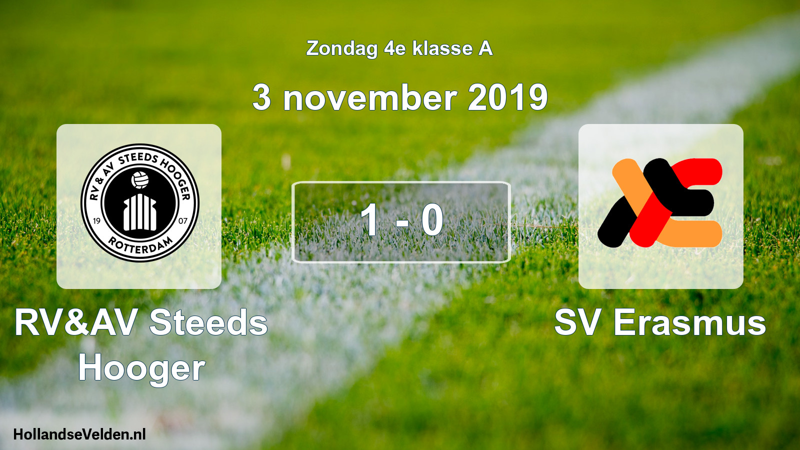 Total number of matches played: RV&AV Steeds Hooger - SV Erasmus 1 - 0 (3 November 2019)