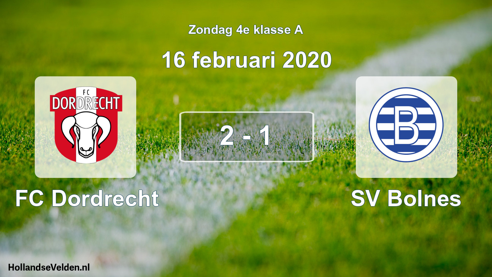Total number of matches played: FC Dordrecht - SV Bolnes 2 - 1 (16 February 2020)