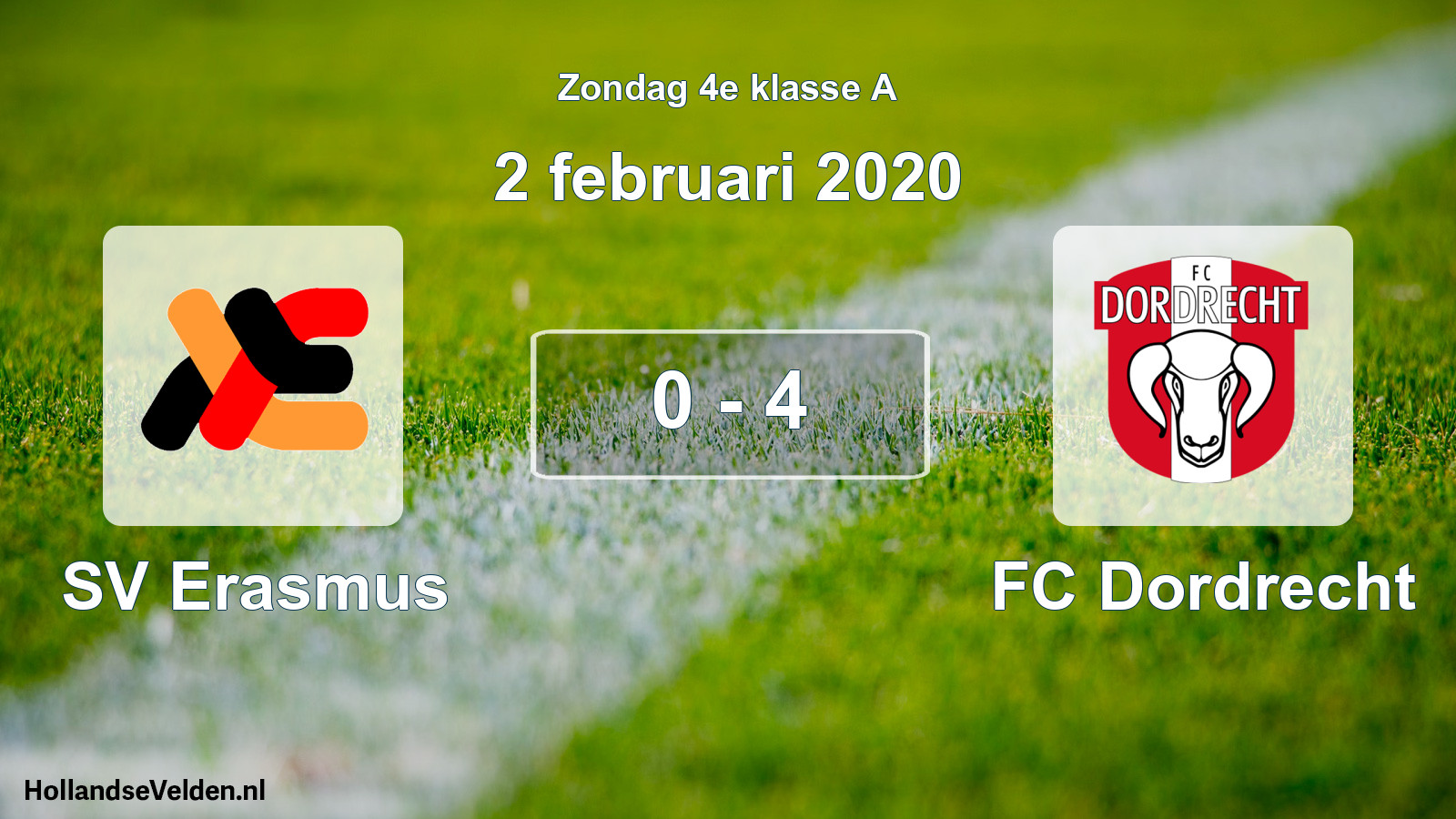 Total number of matches played: SV Erasmus - FC Dordrecht 0 - 4 (2 February 2020)
