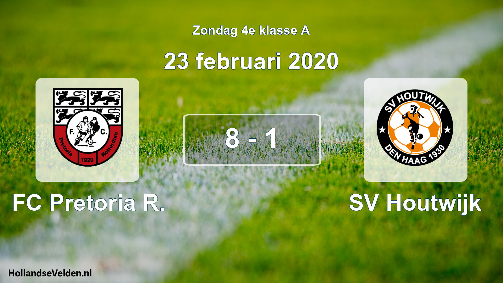 Total number of matches played: FC Pretoria R. - SV Houtwijk 8 - 1 (23 February 2020)