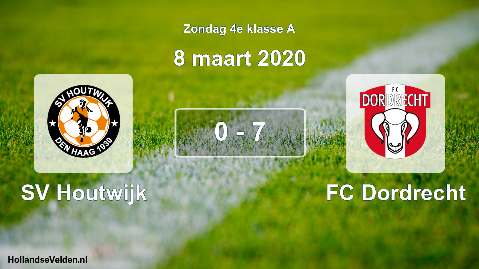 Total number of matches played: SV Houtwijk - FC Dordrecht 0 - 7 (8 March 2020)