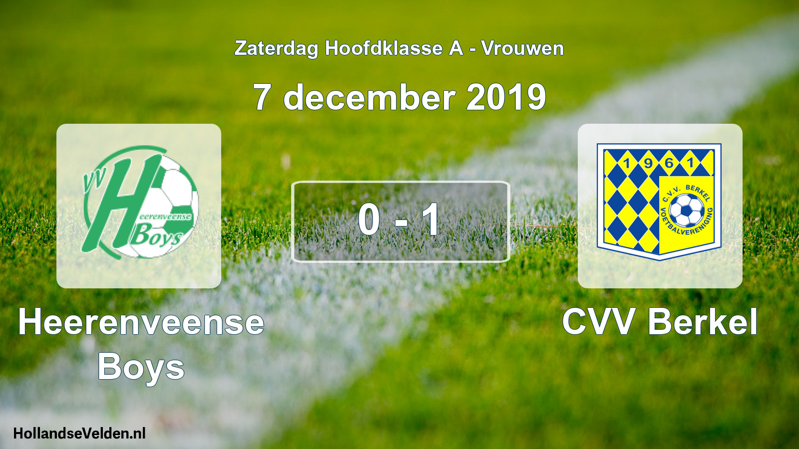 Total number of matches played: Heerenveense Boys - CVV Berkel 0 - 1 (7 December 2019)