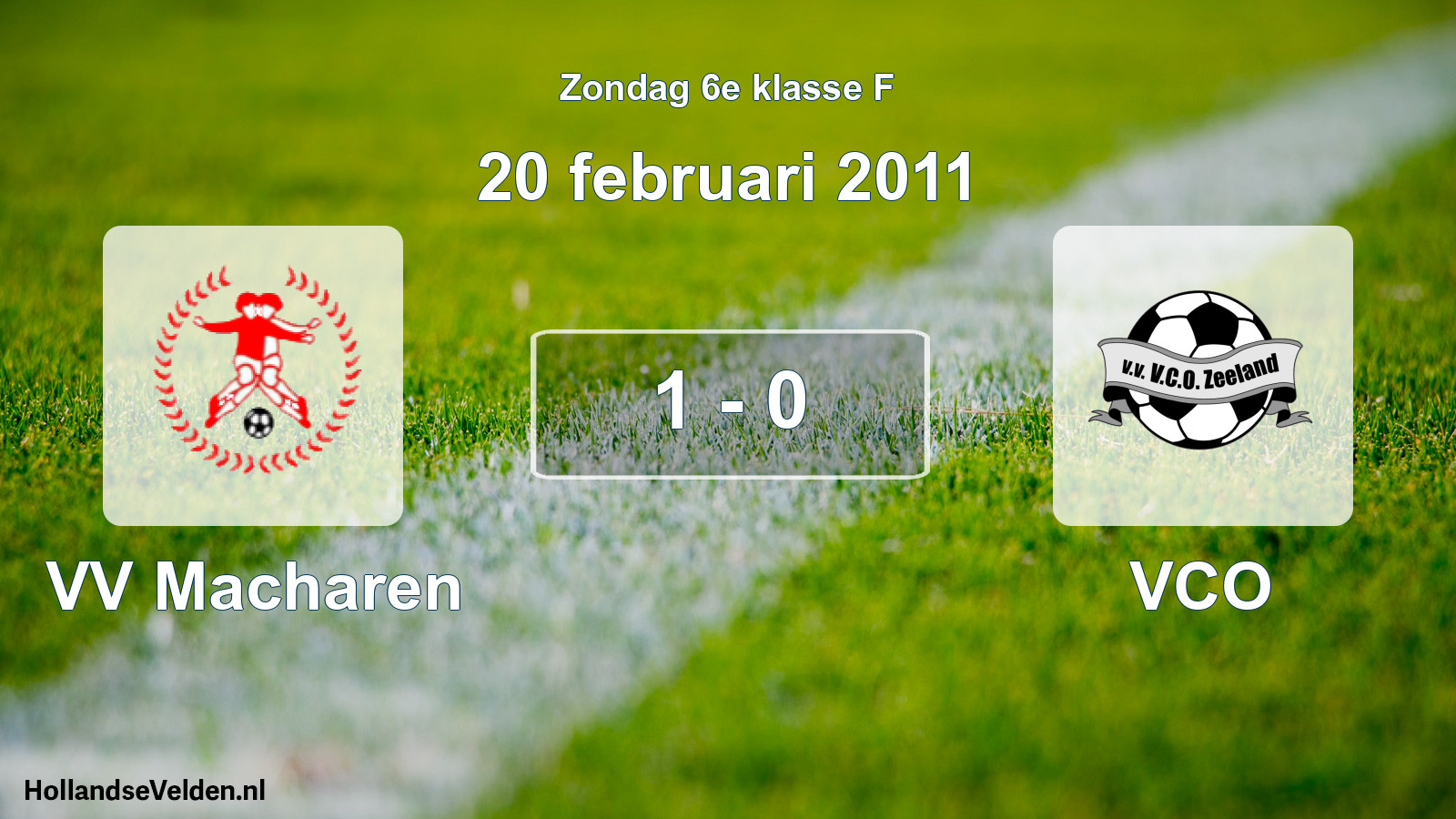 Total number of matches played: VV Macharen - VCO 1 - 0 (20 February 2011)