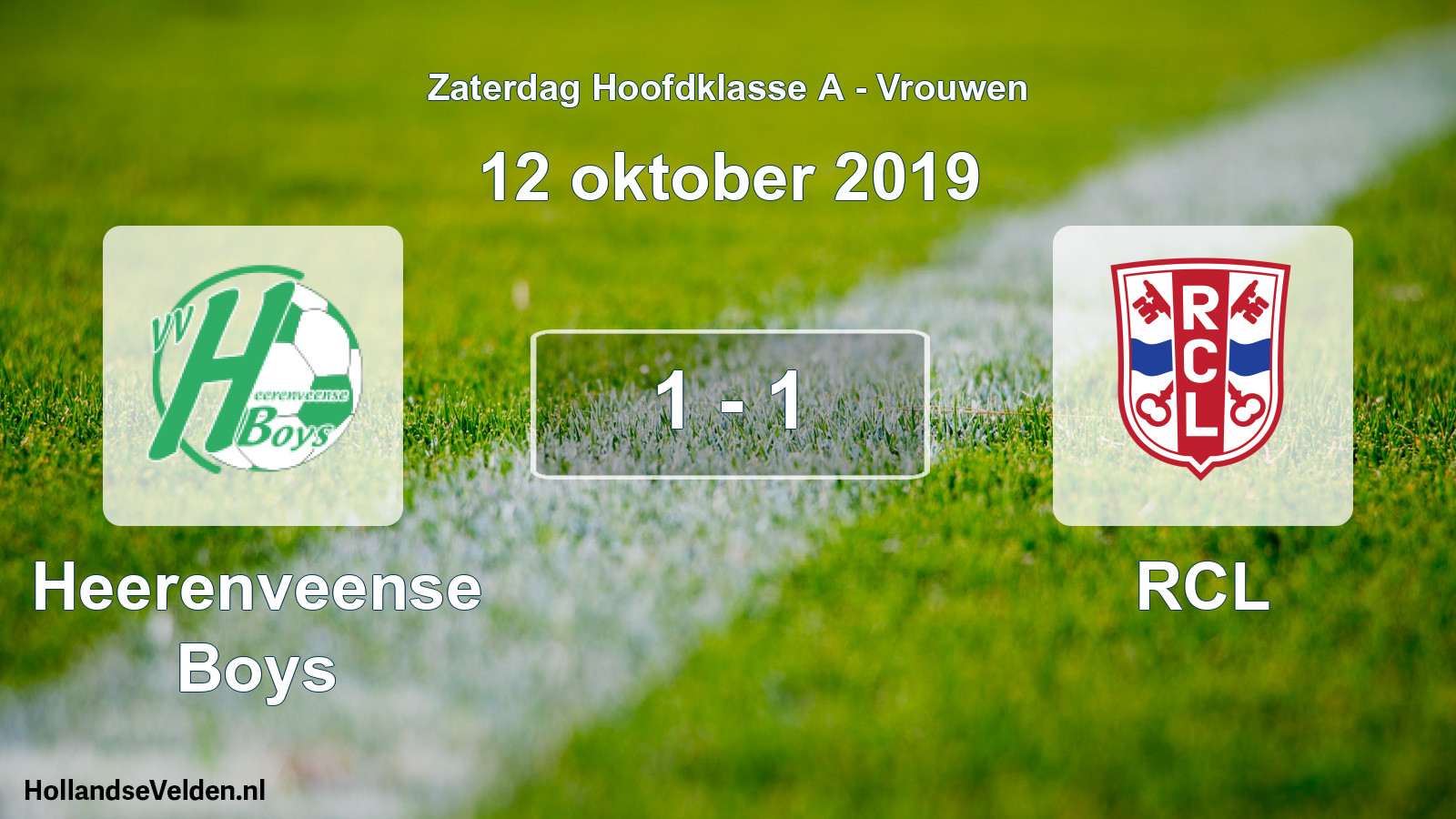 Total number of matches played: Heerenveense Boys - RCL 1 - 1 (12 October 2019)