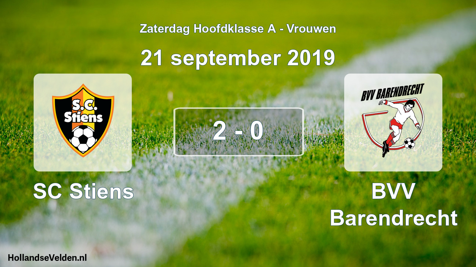 Total number of matches played: SC Stiens - BVV Barendrecht 2 - 0 (21 September 2019)
