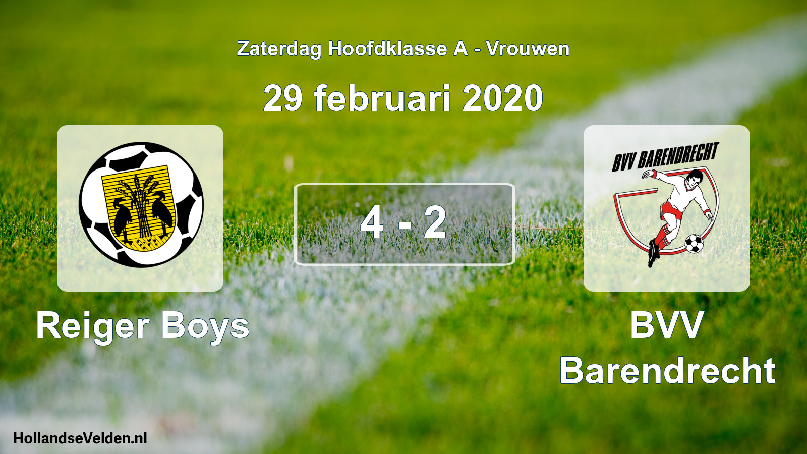 Total number of matches played: Reiger Boys - BVV Barendrecht 4 - 2 (29 February 2020)