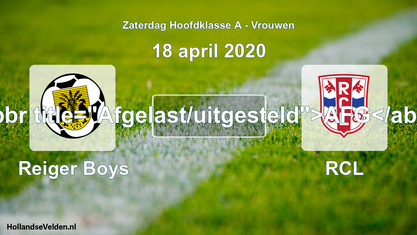 Scheduled Match: Reiger Boys - RCL (18 April 2020)