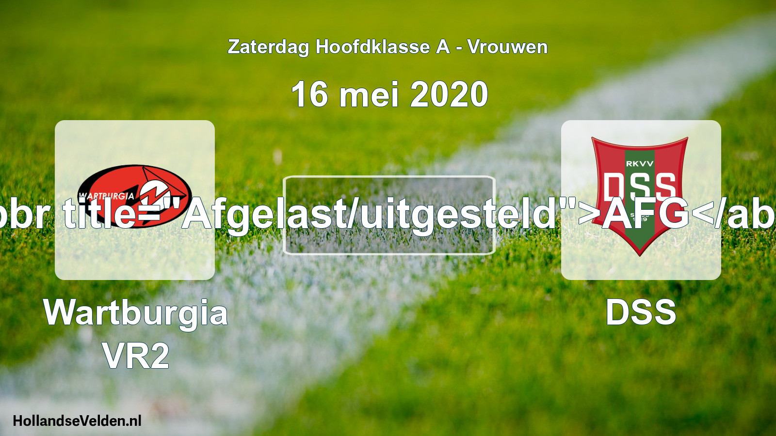 Scheduled Match: Wartburgia VR2 - DSS (16 May 2020)