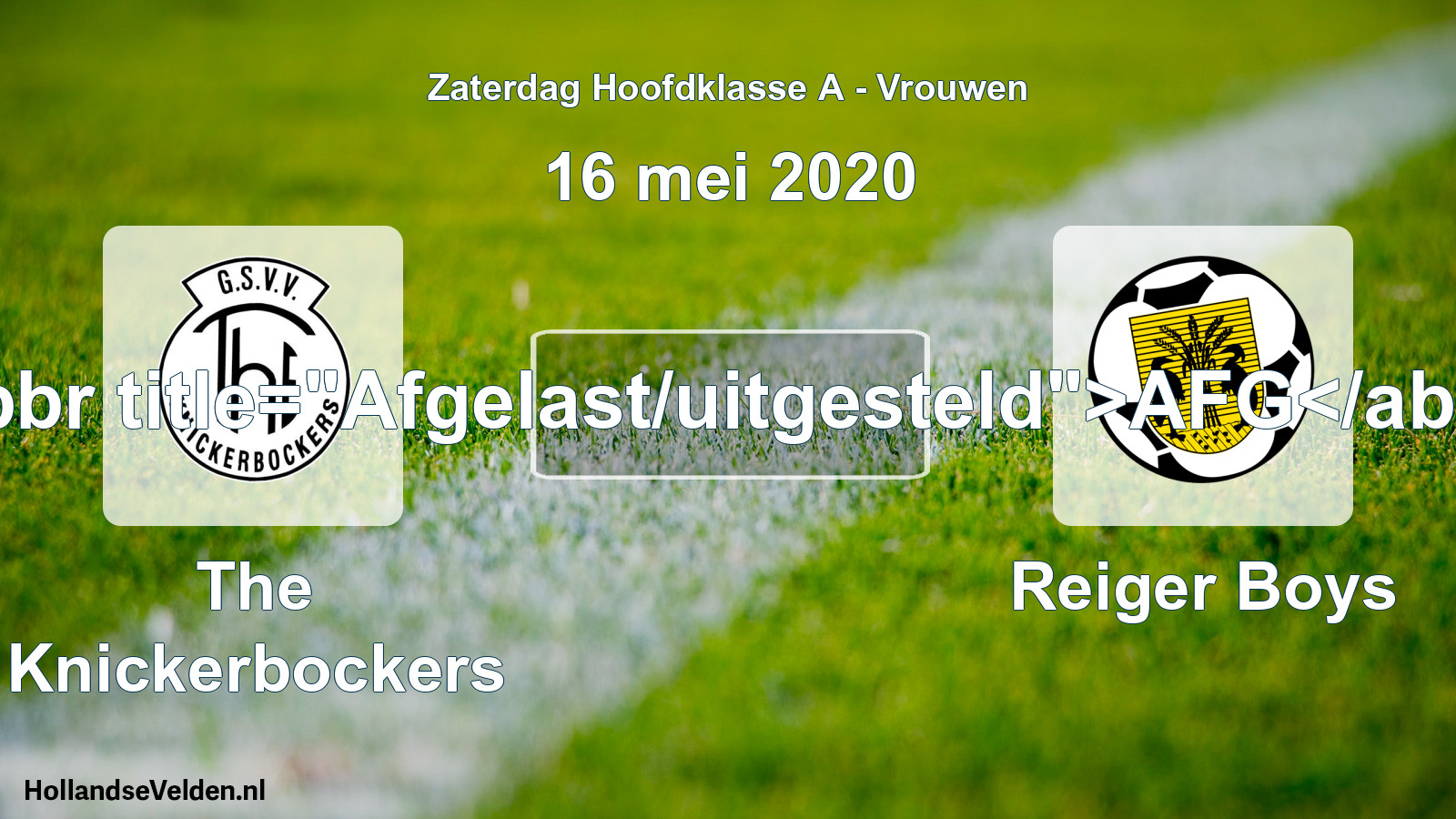 Scheduled Match: The Knickerbockers - Reiger Boys (16 May 2020)