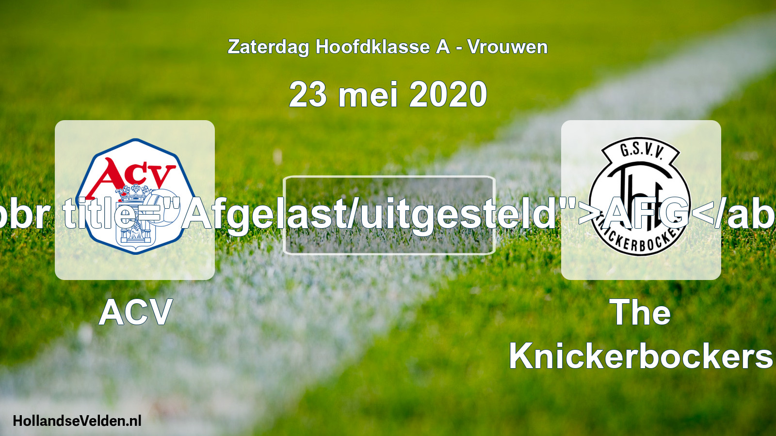 Scheduled Match: ACV - The Knickerbockers (23 May 2020)