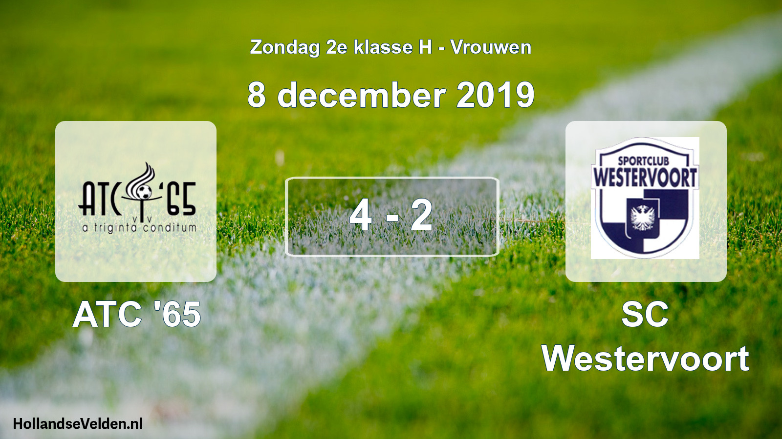 Gespeelde wedstrijd: ATC '65 - SC Westervoort 4 - 2 (8 december 2019)