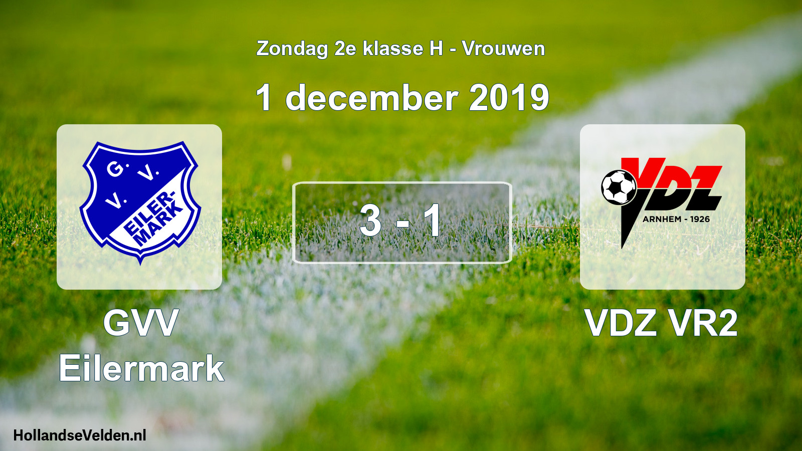 Gespeelde wedstrijd: GVV Eilermark - VDZ VR2 3 - 1 (1 december 2019)