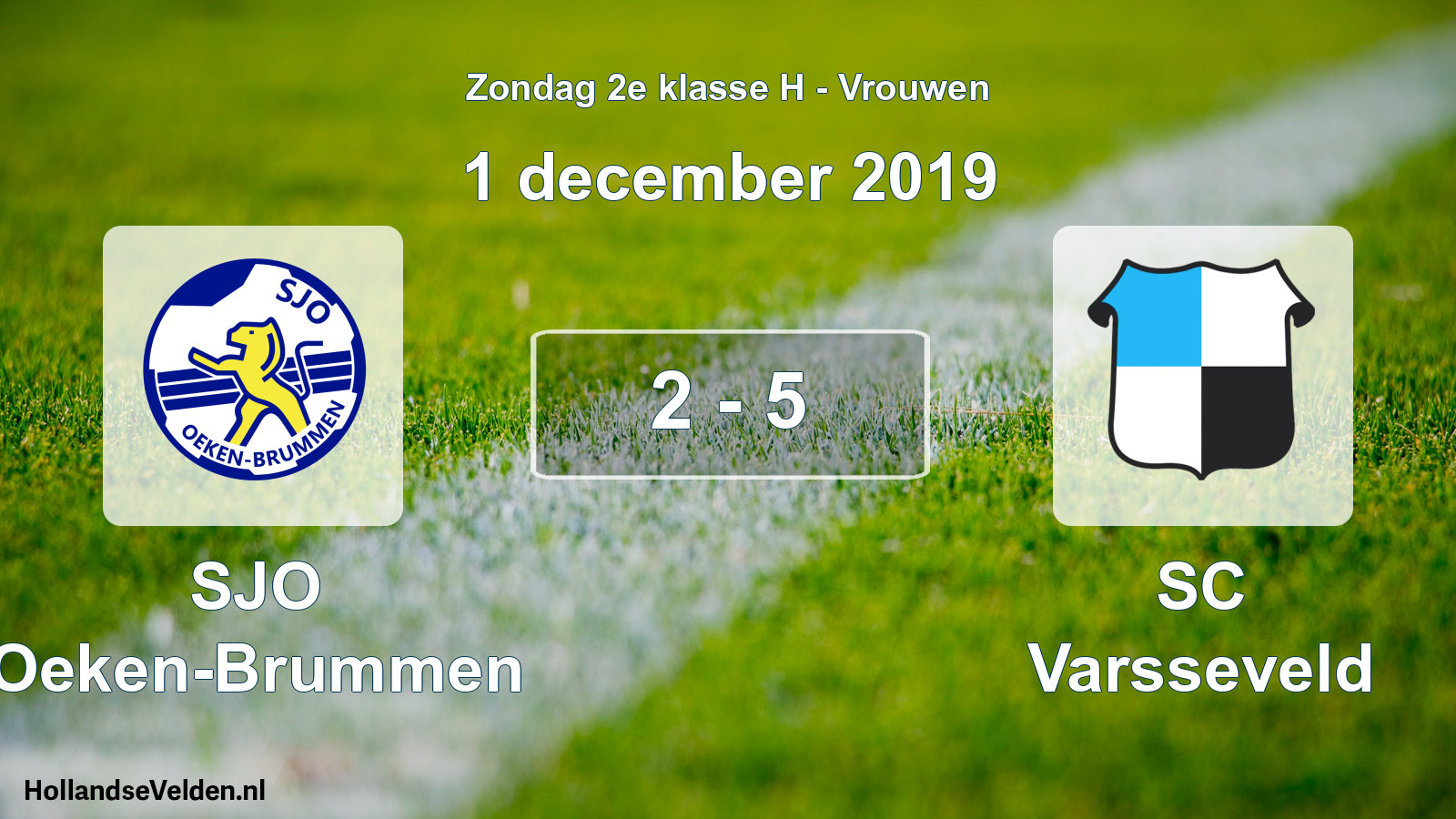 Gespeelde wedstrijd: SJO Oeken-Brummen - SC Varsseveld 2 - 5 (1 december 2019)