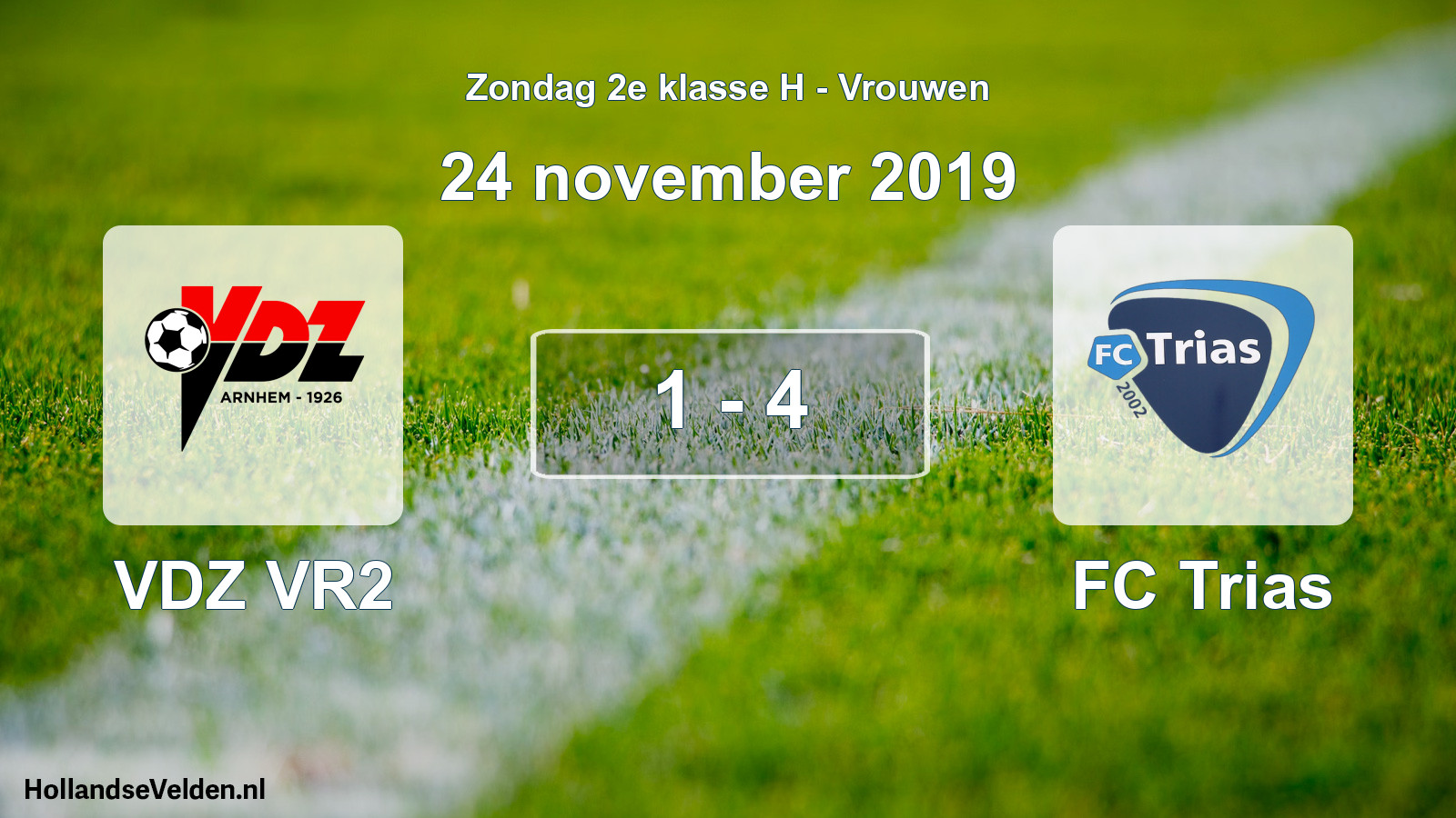 Gespeelde wedstrijd: VDZ VR2 - FC Trias 1 - 4 (24 november 2019)