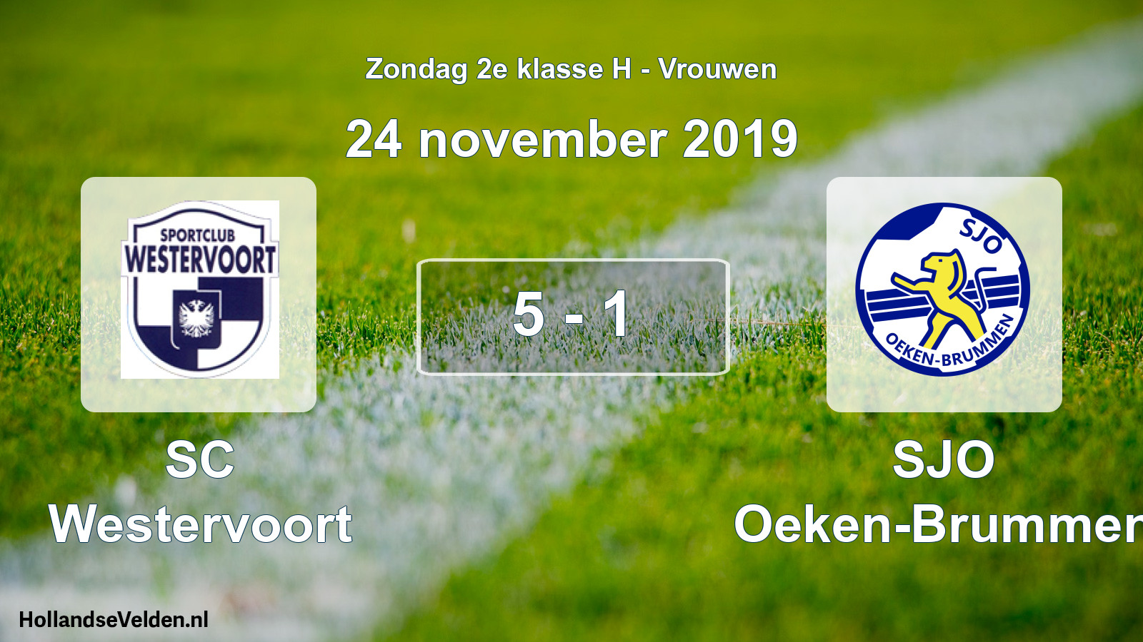 Gespeelde wedstrijd: SC Westervoort - SJO Oeken-Brummen 5 - 1 (24 november 2019)