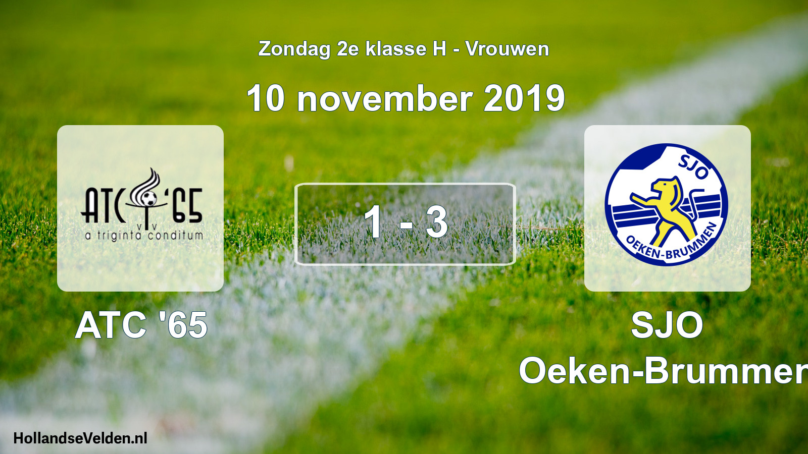 Gespeelde wedstrijd: ATC '65 - SJO Oeken-Brummen 1 - 3 (10 november 2019)
