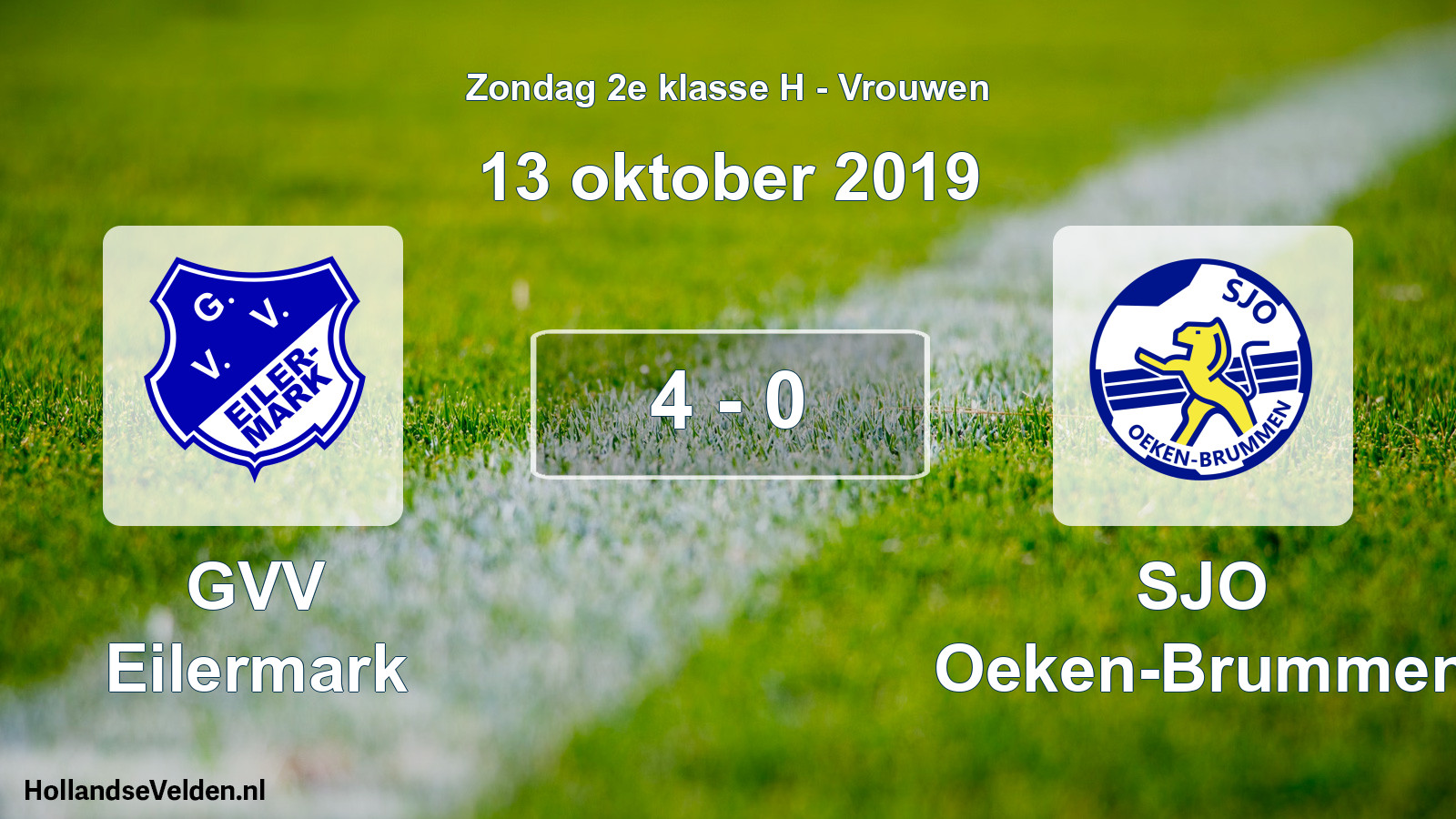 Total number of matches played: GVV Eilermark - SJO Oeken-Brummen 4 - 0 (13 October 2019)
