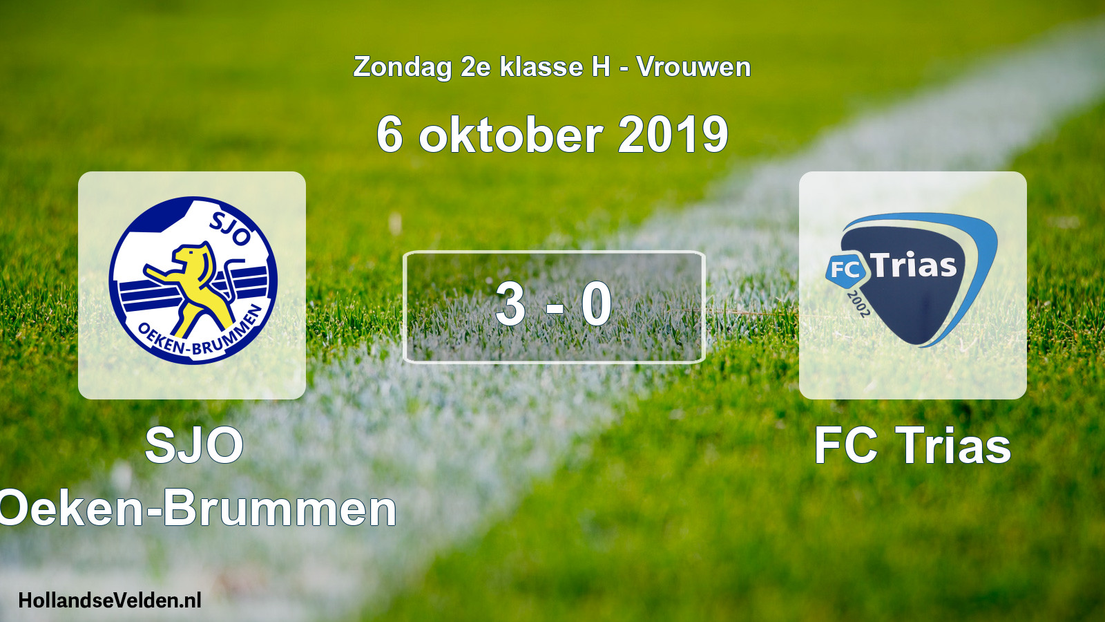 Gespeelde wedstrijd: SJO Oeken-Brummen - FC Trias 3 - 0 (6 oktober 2019)