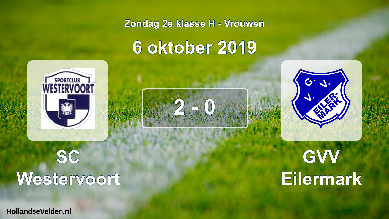 Gespeelde wedstrijd: SC Westervoort - GVV Eilermark 2 - 0 (6 oktober 2019)