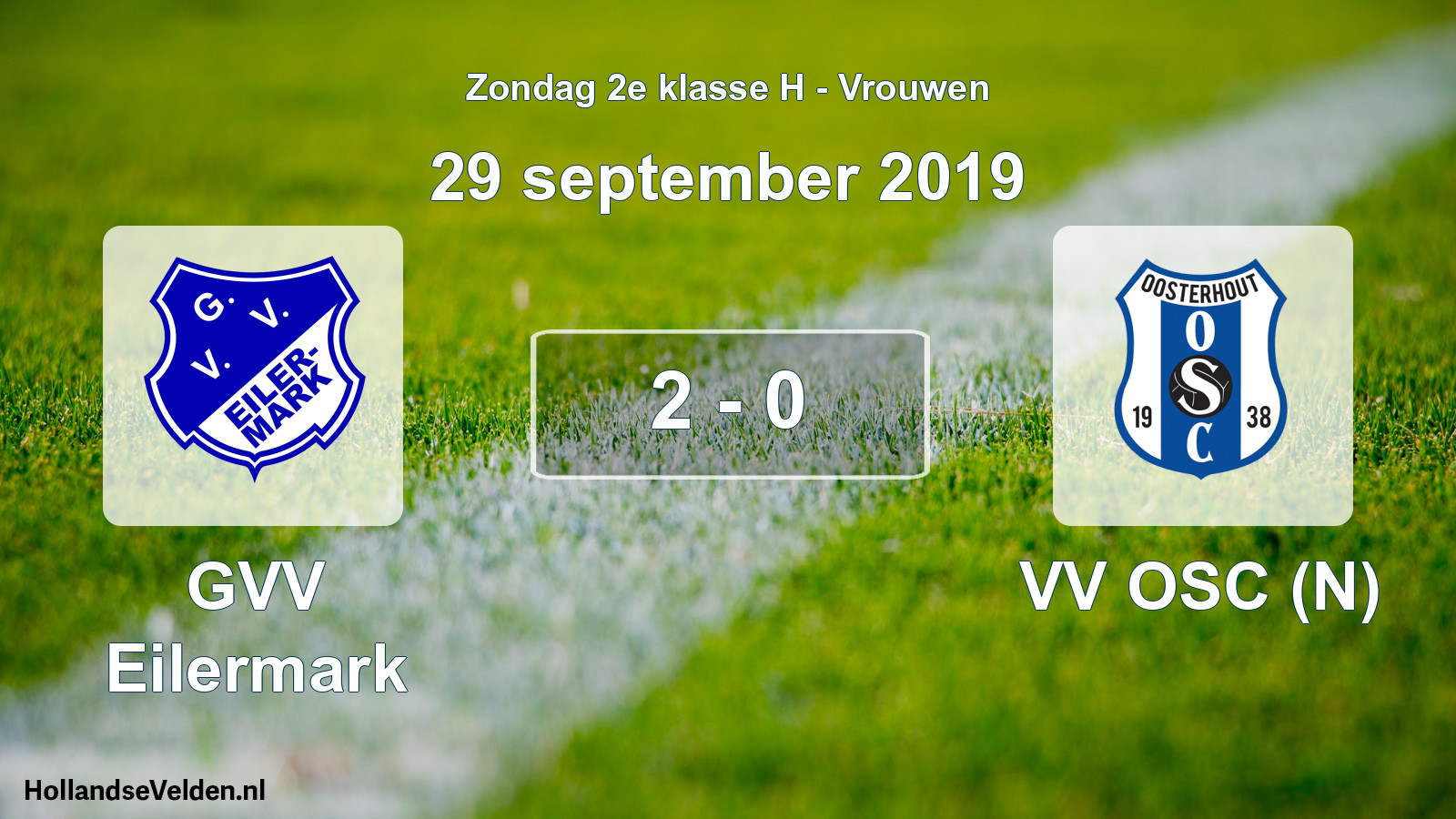 Gespeelde wedstrijd: GVV Eilermark - VV OSC (N) 2 - 0 (29 september 2019)