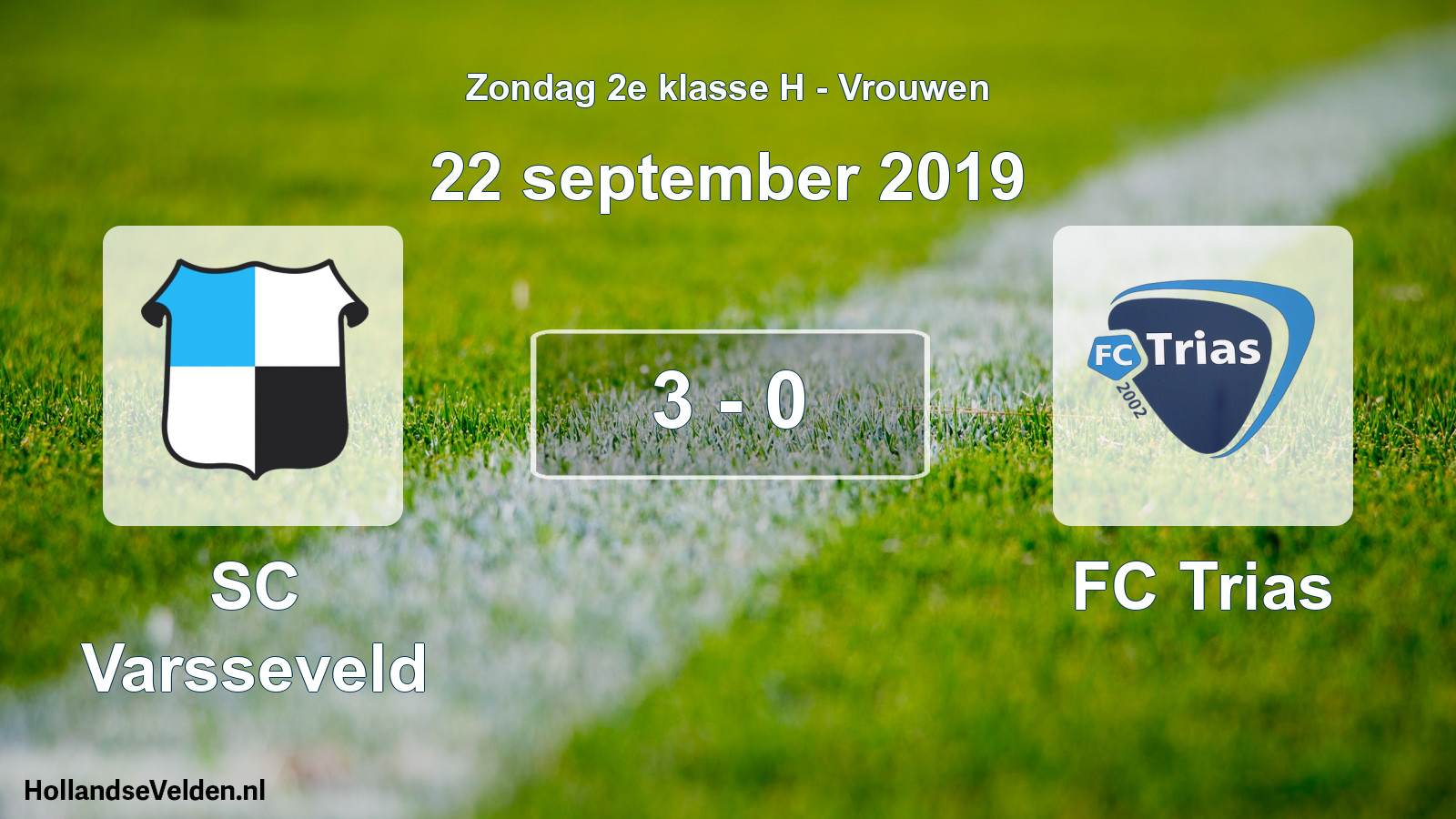 Gespeelde wedstrijd: SC Varsseveld - FC Trias 3 - 0 (22 september 2019)