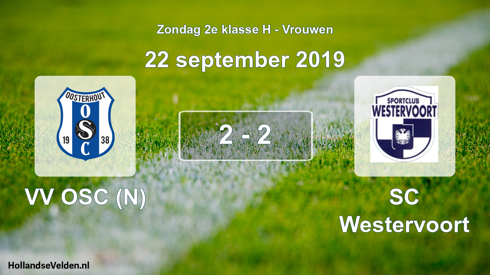 Gespeelde wedstrijd: VV OSC (N) - SC Westervoort 2 - 2 (22 september 2019)