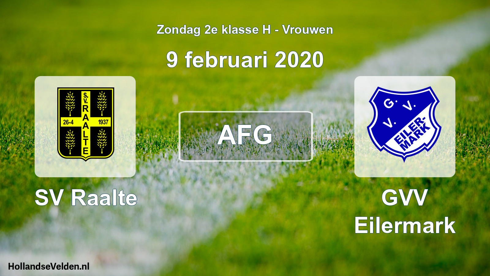 Geplande wedstrijd: SV Raalte - GVV Eilermark (9 februari 2020)