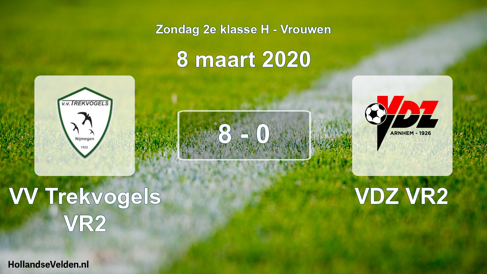 Gespeelde wedstrijd: VV Trekvogels VR2 - VDZ VR2 8 - 0 (8 maart 2020)