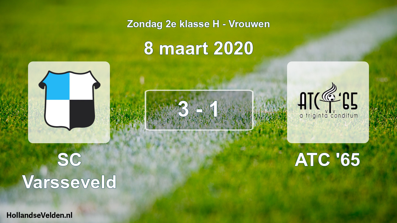 Gespeelde wedstrijd: SC Varsseveld - ATC '65 3 - 1 (8 maart 2020)