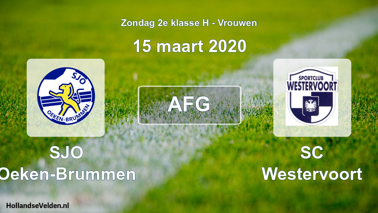 Scheduled Match: SJO Oeken-Brummen - SC Westervoort (15 March 2020)