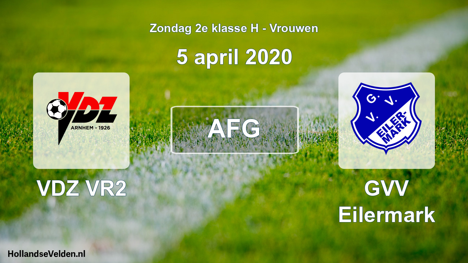 Geplande wedstrijd: VDZ VR2 - GVV Eilermark (5 april 2020)